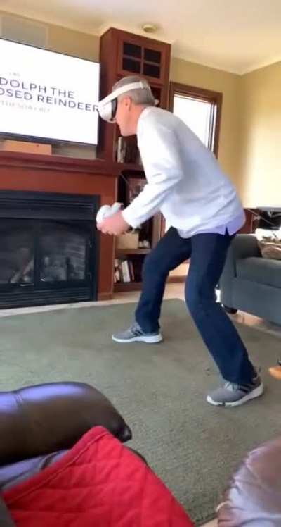 Didn&rsquo;t even know how many shots he had before it was too late... (showed the family VR for thanks giving)