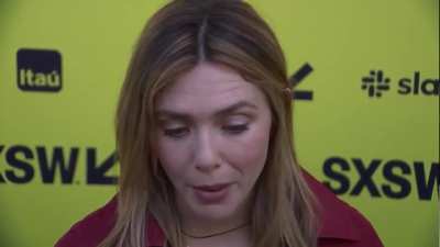 Elizabeth being interviewed by FOX 7 Austin at the premiere of "Love &amp;amp; Death" at SXSW, 3/11/23