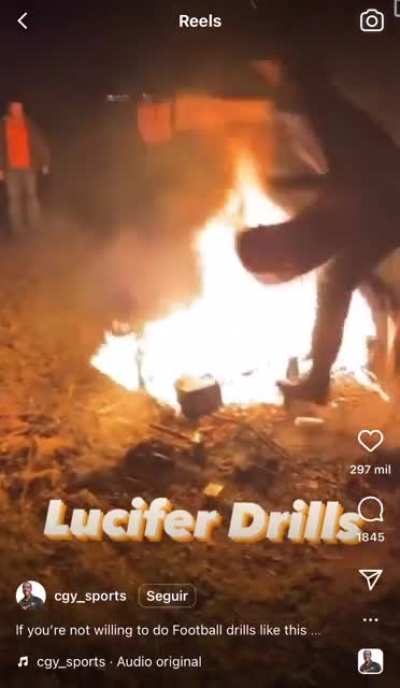 For doing football drills on a campfire