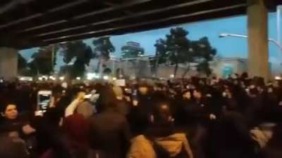 Iranians and university students protesting against the Iranian Islamic Public. Some chants include “Our enemy is right here, they lie when they say it’s America.”