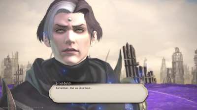 Emet has a message for the Warrior of Light.