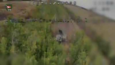 A Ukrainian drone operator spots a Russian BM-21 "Grad" MLRS firing. An FPV quad is sent to stop the attack. Kharkiv Oblast.