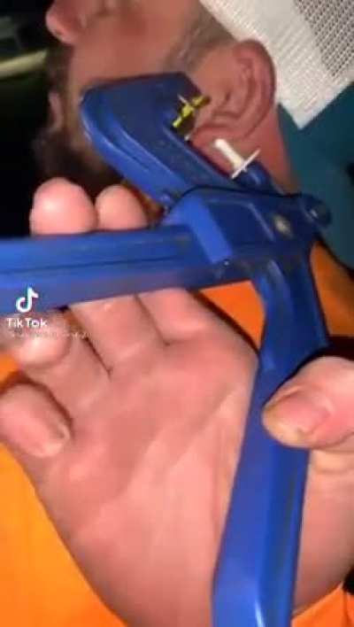 Redneck piercing.