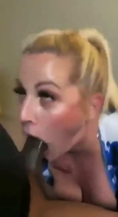 Mom of two hasn't forgotten how to throat big cocks 😈😈