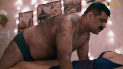 Bharti Jha, with her favorite fat hairy uncle in a new scene, vid 1 of 3