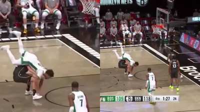 Dangerous &amp;amp; stupid act by a Celtics player