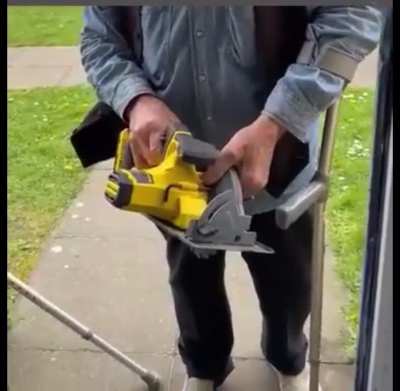 Landlord comes at tenant with a electric saw in an attempt to evict him