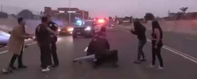 Guy starts recording car accident, then to MC females get angry, and things snowball from there.