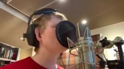 Ed recording vocals for Everything Has Changed (Taylor's Version)