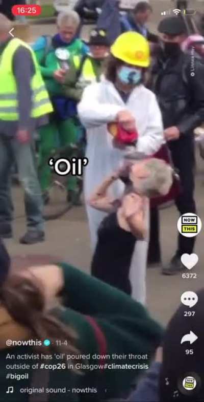 Stopping climate change by pouring vehicle oil down your throat