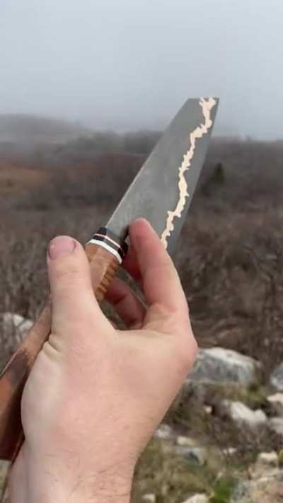 A CuMai Bunka (180mm) with Curly Maple handle