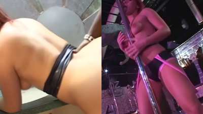 Stripper Katja knows how to work the pole on stage and in the men's room