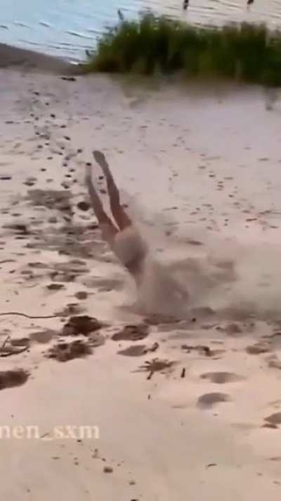 The proper way to get down a hill