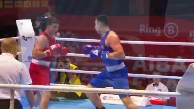 This Sunday 22 year old American Richard Torrez Jr faces 6'7" Uzbek southpaw Bakhodir Jalolov in the Super Heavyweight Olympic final. Here's the devastating outcome last time they fought in 2019.