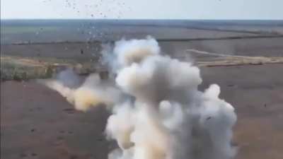 Russian drone got shot mid flight while ukrainian drone was filming it