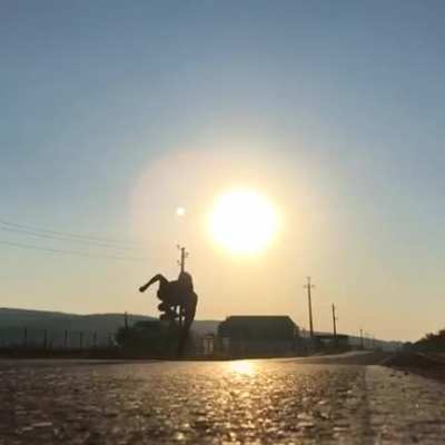 Flipping on a country road