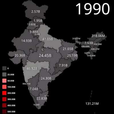 State-wise nominal GDP from 1950 to 2026.