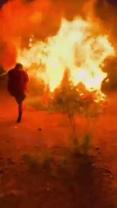 Bonfire lit