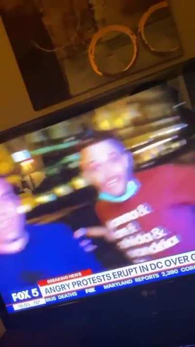 Man offers alternate dialogue to what Fox 5 reporter should be addressing.