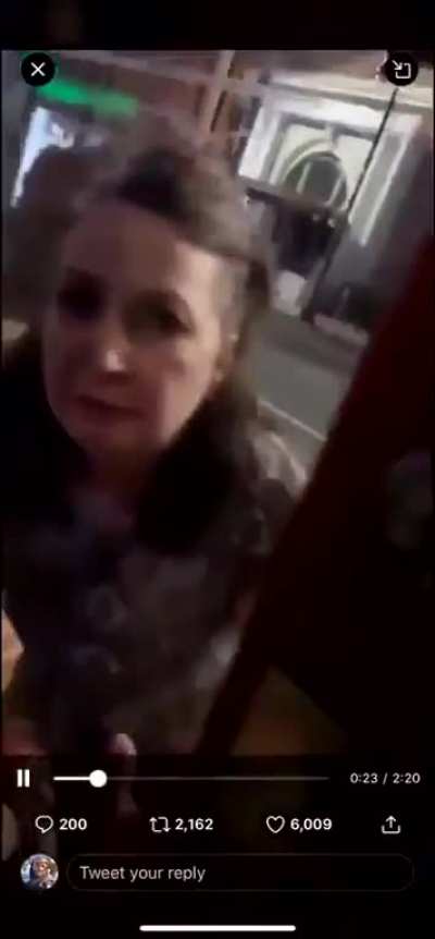 She didn't want to enter with a mask