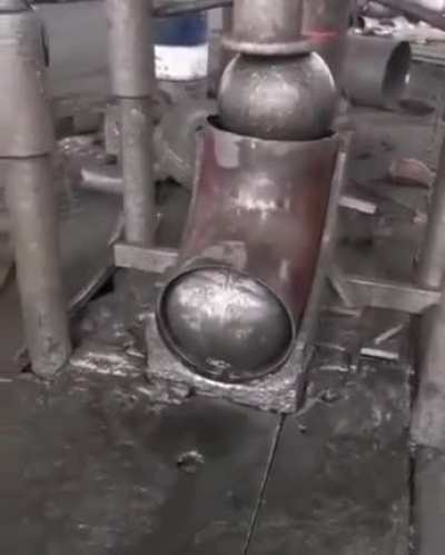 Widening the diameter of a an elbow joint.
