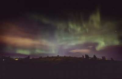Just a dazzling display of colours in last night&rsquo;s aurora storm. Shot from my backyard in Calgary, AB