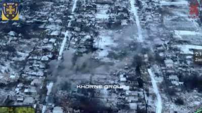 Tank from the 116th Mechanized Brigade helping in the Ukrainian infantry counterattack against Russian positions on the southern outskirts of Avdiivika (21/Jan/2024)