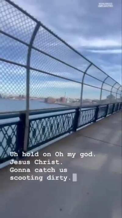 Riding a scooter in Ny
