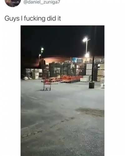Man puts cart at its place