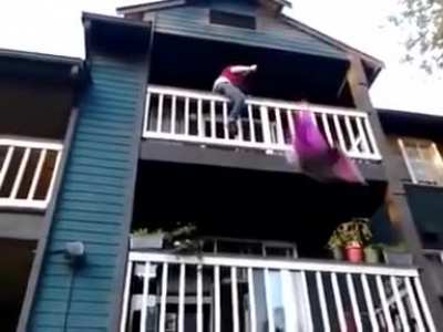 Spider man ain't got nothing on her