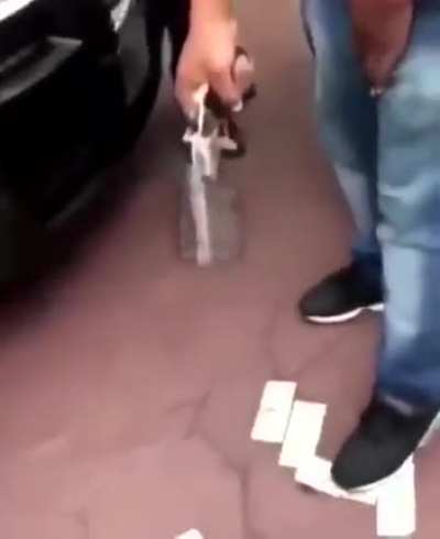 idiots play russian roulette with foot