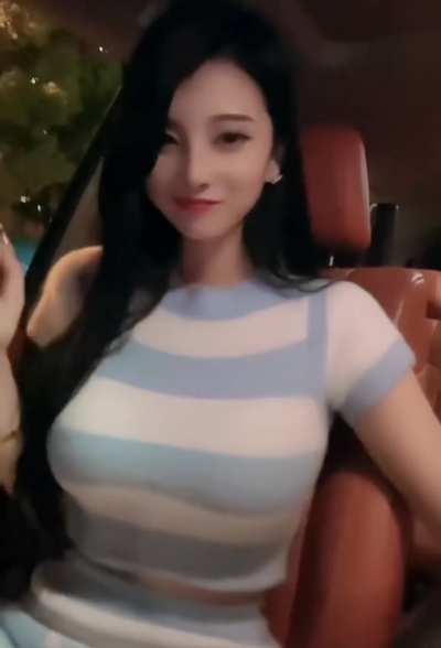 Filling her sweater