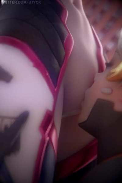 Mercy licking D.VA [Overwatch]