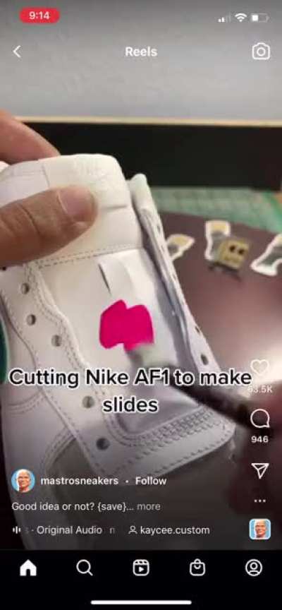 Ruining a perfectly good pair of shoes to make &ldquo;slides&rdquo;