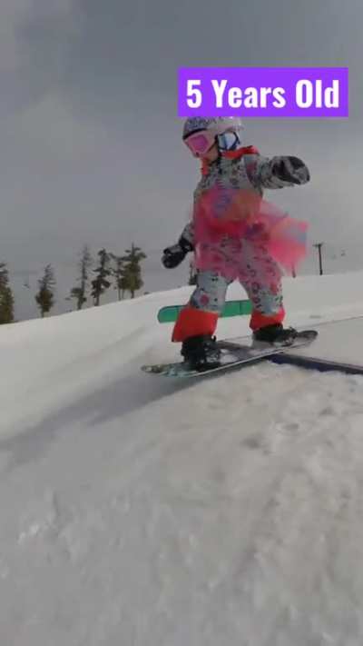 5 year old snowboarder
