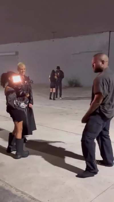 Kanye West&rsquo;s daughter North helps film Off The Grid music video last night