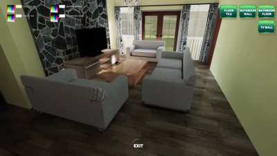 I Made an Architectural 3D Visualization App (You can change floor &amp;amp; wall Paint Color &amp;amp; Tile Type/Color) In real Time. Also you can walk through out the house, take screenshots and save the images.