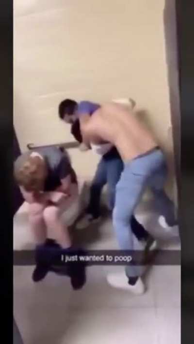 Let the man poop in peace