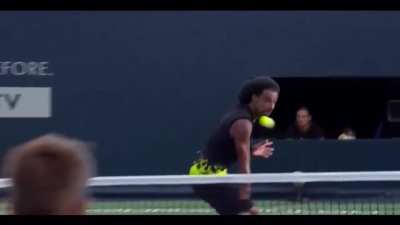Dustin Brown with a nasty volley