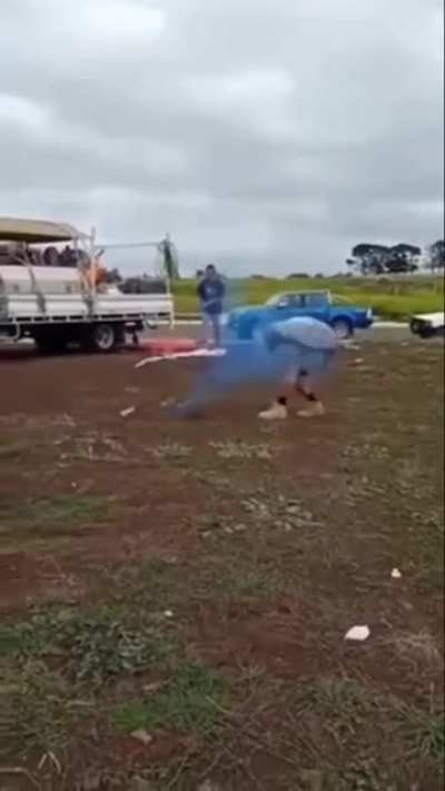 hitting spray can with a brick......