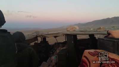 Russian Mil Mi-24P providing close air support for the advancing Syrian army (November 2015)