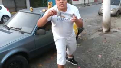 A guy "promoting" his business with Clown SFX