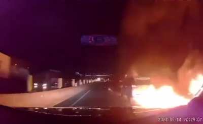 Speeding through the freeway at night