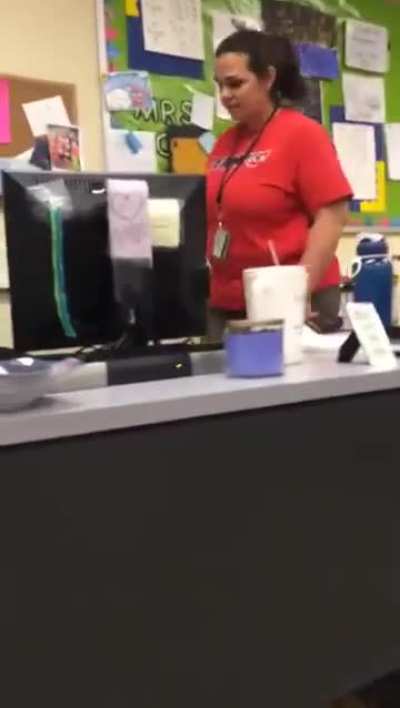 Student hides under the desk and grabs teachers ankle.
      