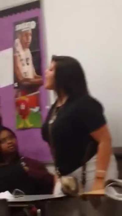 Kid had enough of his trashy classmates and flips his desk and leaves