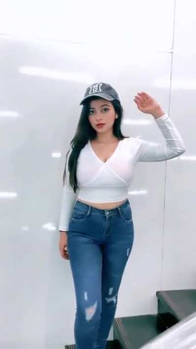 The way she is exposing her milky big boobs, thick thighs and fat fluffy ass my cock just wants to drill her ass and explode cum inside this whore