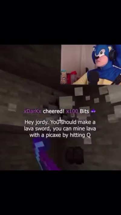 Instructional video as to how to craft a lava sword