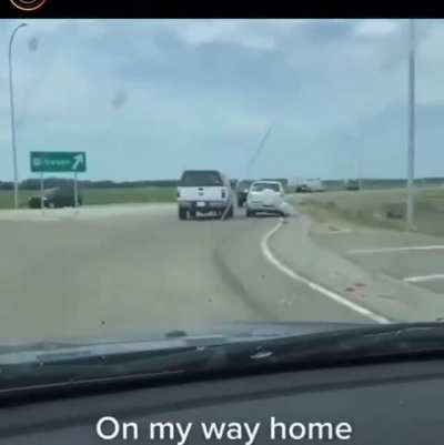 Road rage at its finest. Not my video so don&rsquo;t mind the stupid music.