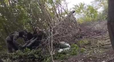 Operation of the&nbsp;85-mm divisional gun D-44&nbsp;against Russian positions in the Kharkiv region.  "Blind Fury" gunners belonging to the Ukrainian Volunteer Army (May 2024)