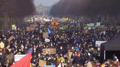 Half a million people gather in Berlin, Germany to demonstrate for peace in Ukraine.